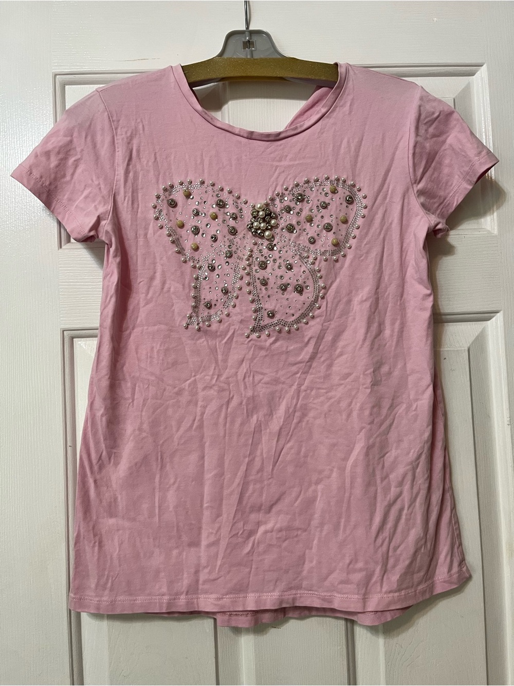 Women’s Pink Tie-Back Short Sleeve Top